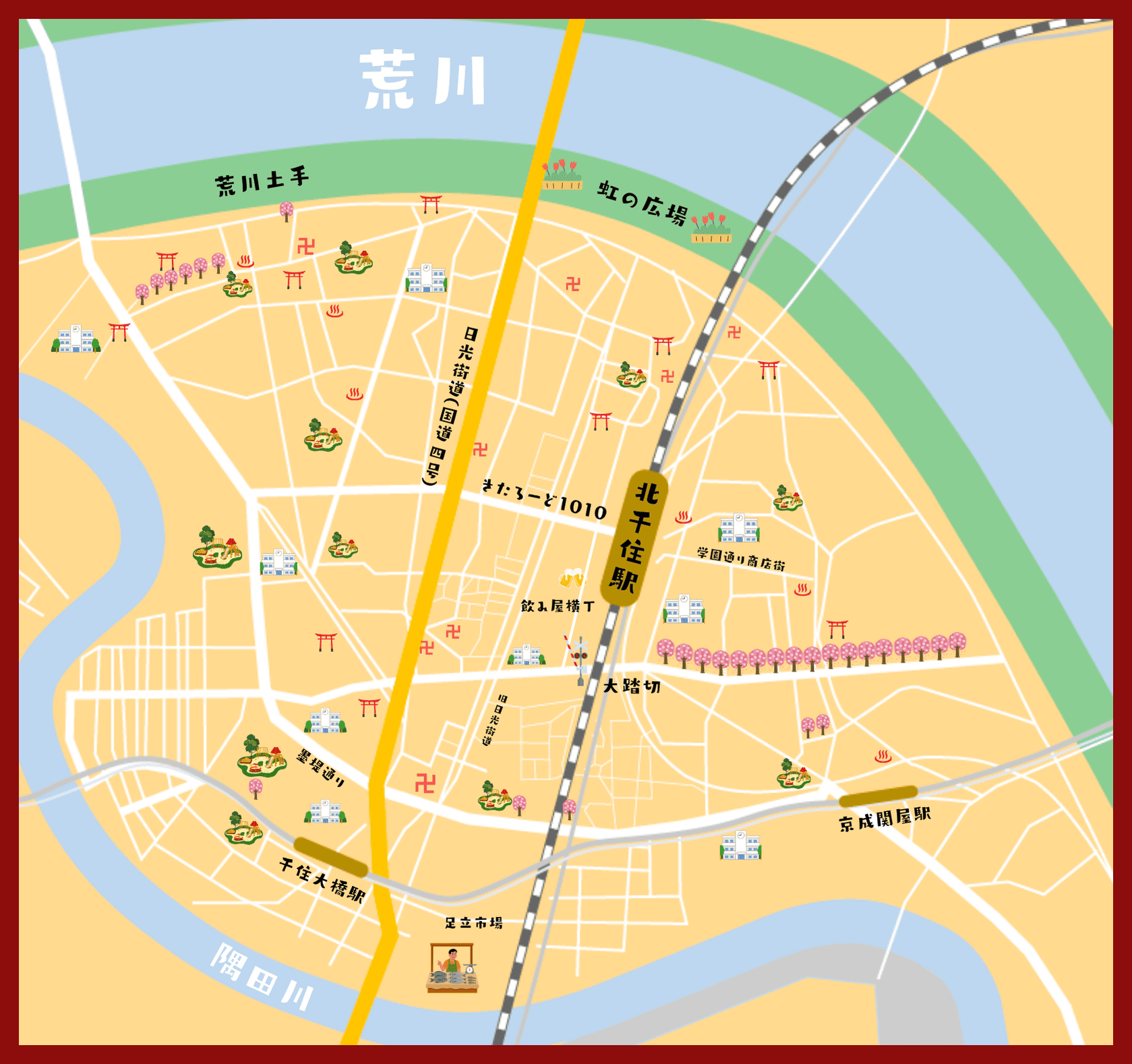 北千住周辺の地図